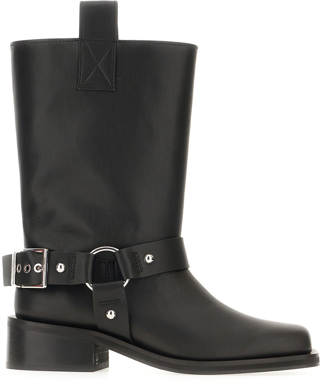 Ganni Black synthetic leather ankle boots Zwart