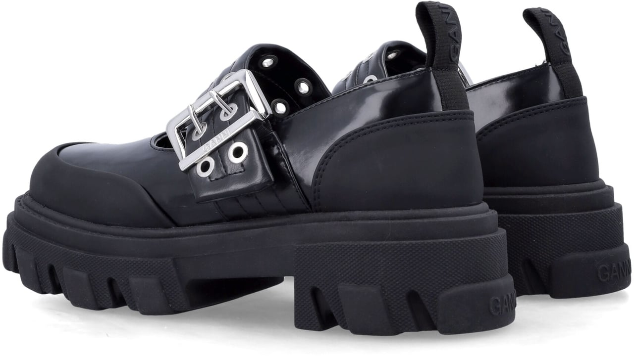 Ganni Cleated Ballerina Nero Zwart