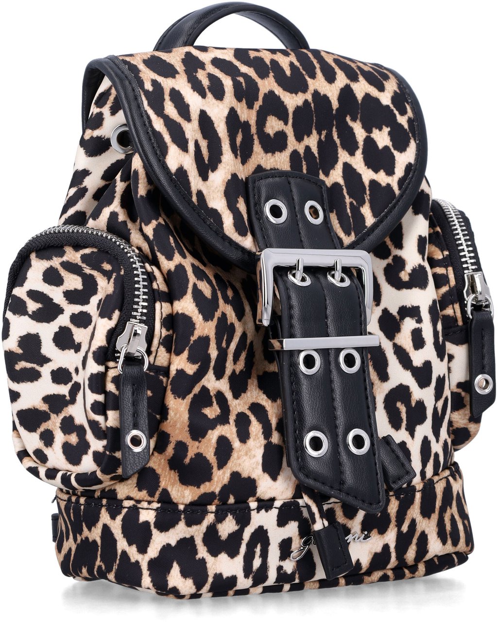 Ganni Bucky Backpack Nano Leopard Print Dierenprint