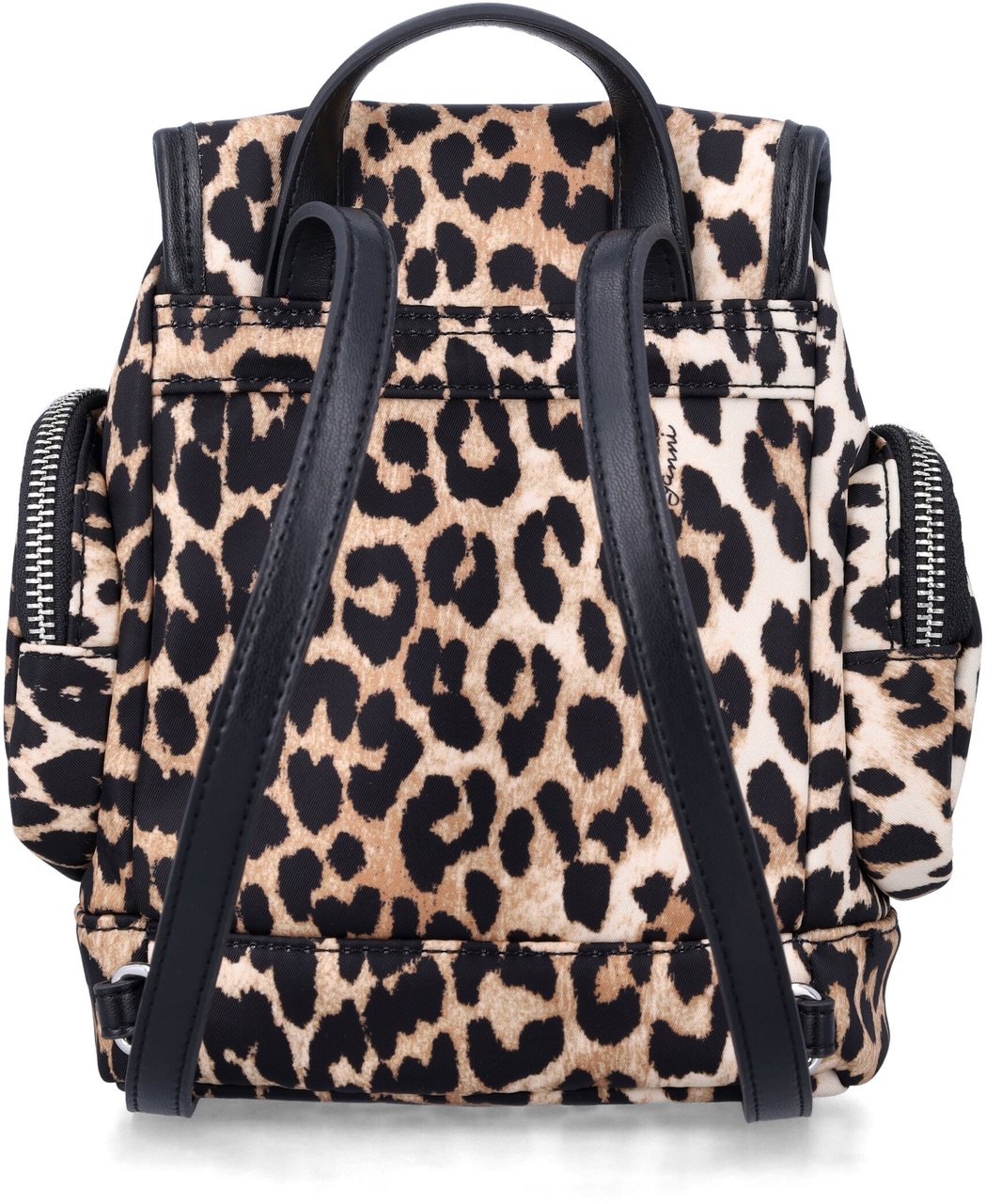 Ganni Bucky Backpack Nano Leopard Print Dierenprint