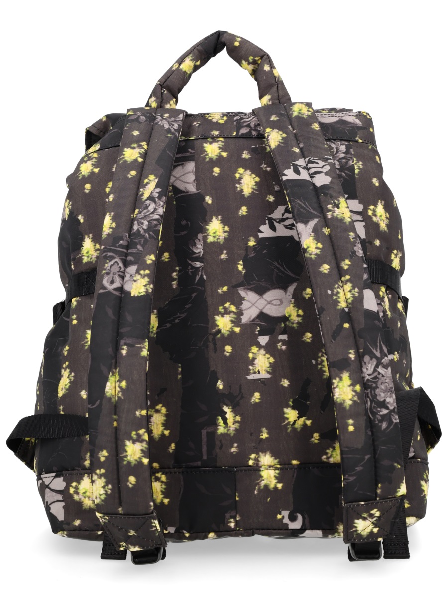 Ganni Re-Tech Abstract Floral Pockets Backpack Zwart