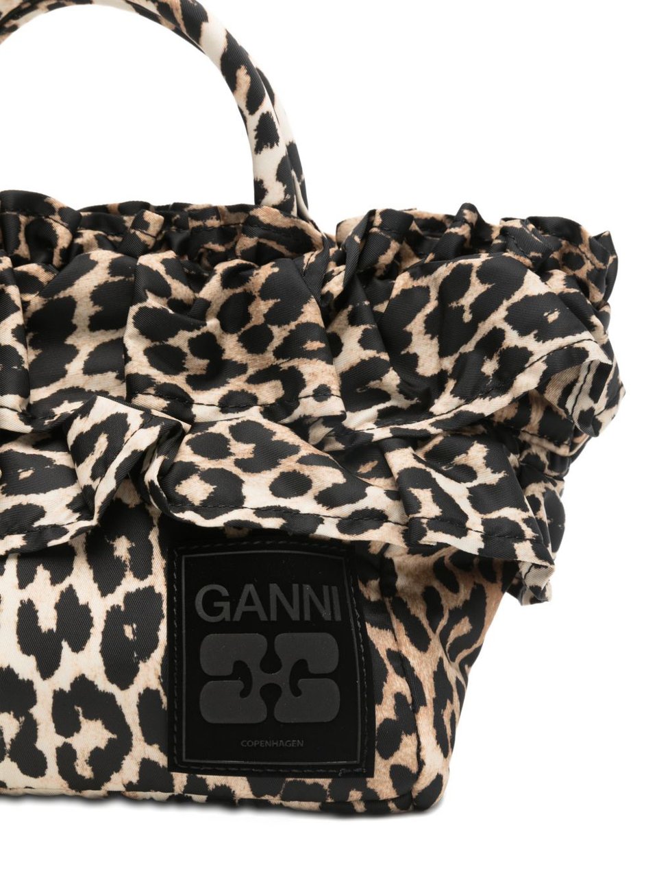 Ganni Bags Leopard Print Beige
