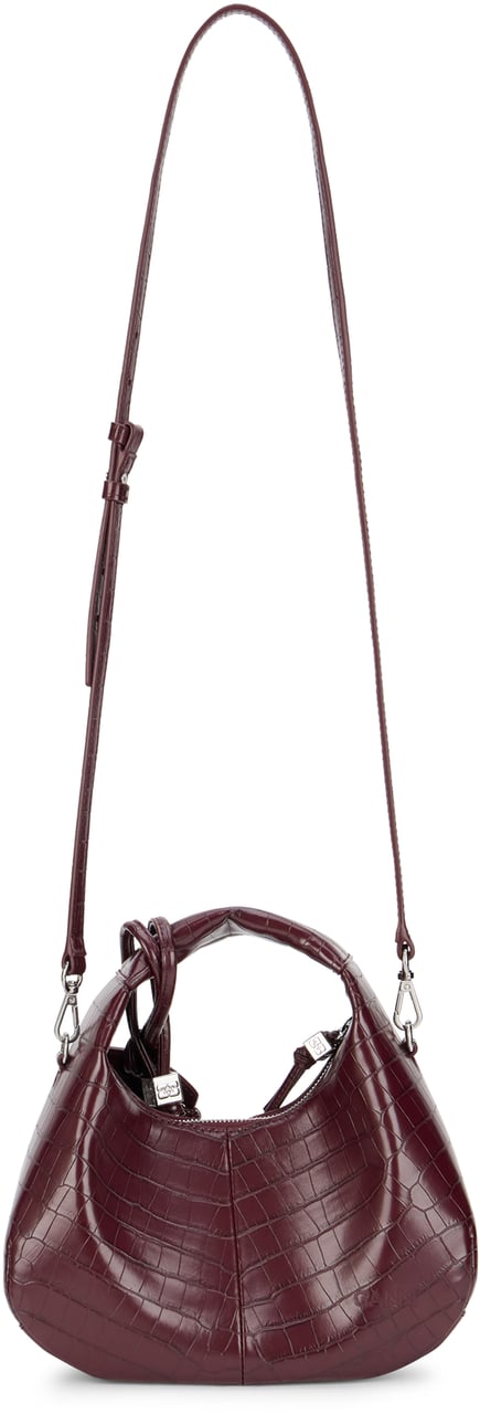 Ganni Handbag with crocodile effect Rood