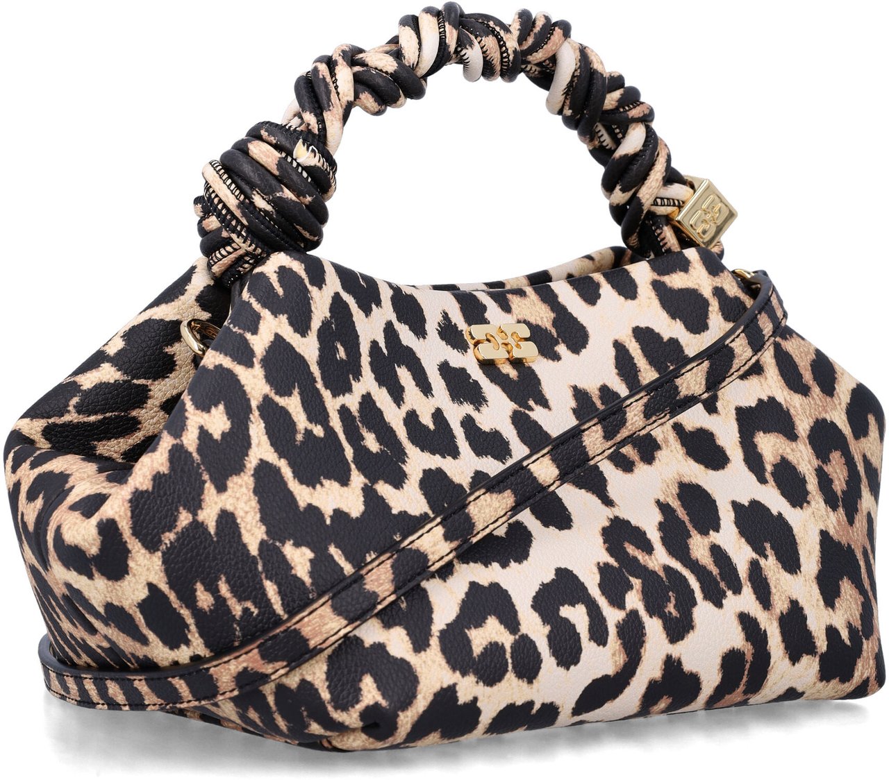 Ganni Bou Bag Small Grained Leo Divers