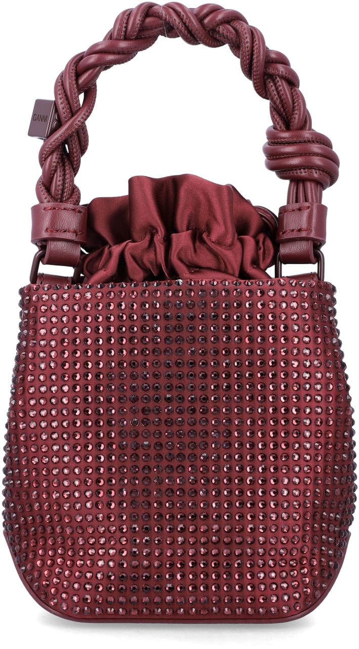 Ganni Bou Mini Bucket Strass Viola Paars