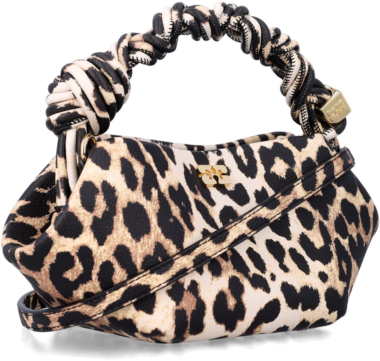 Ganni Bou Bag Mini Grained Leo Divers