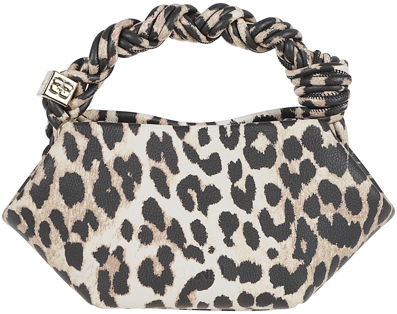 Ganni Leopard Top Handle Bag Neutraal