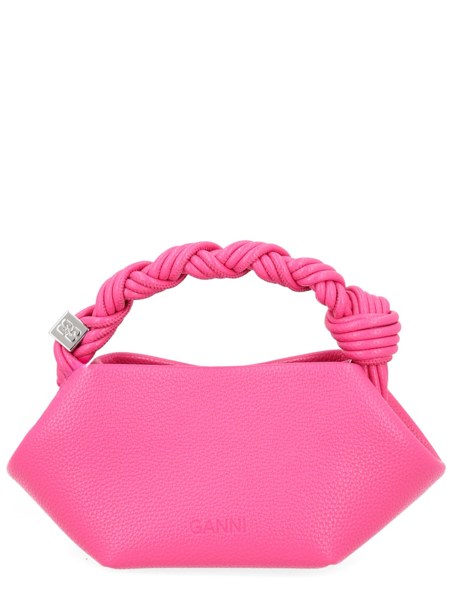Ganni Geometric Twisted Handle Mini Handbag Roze