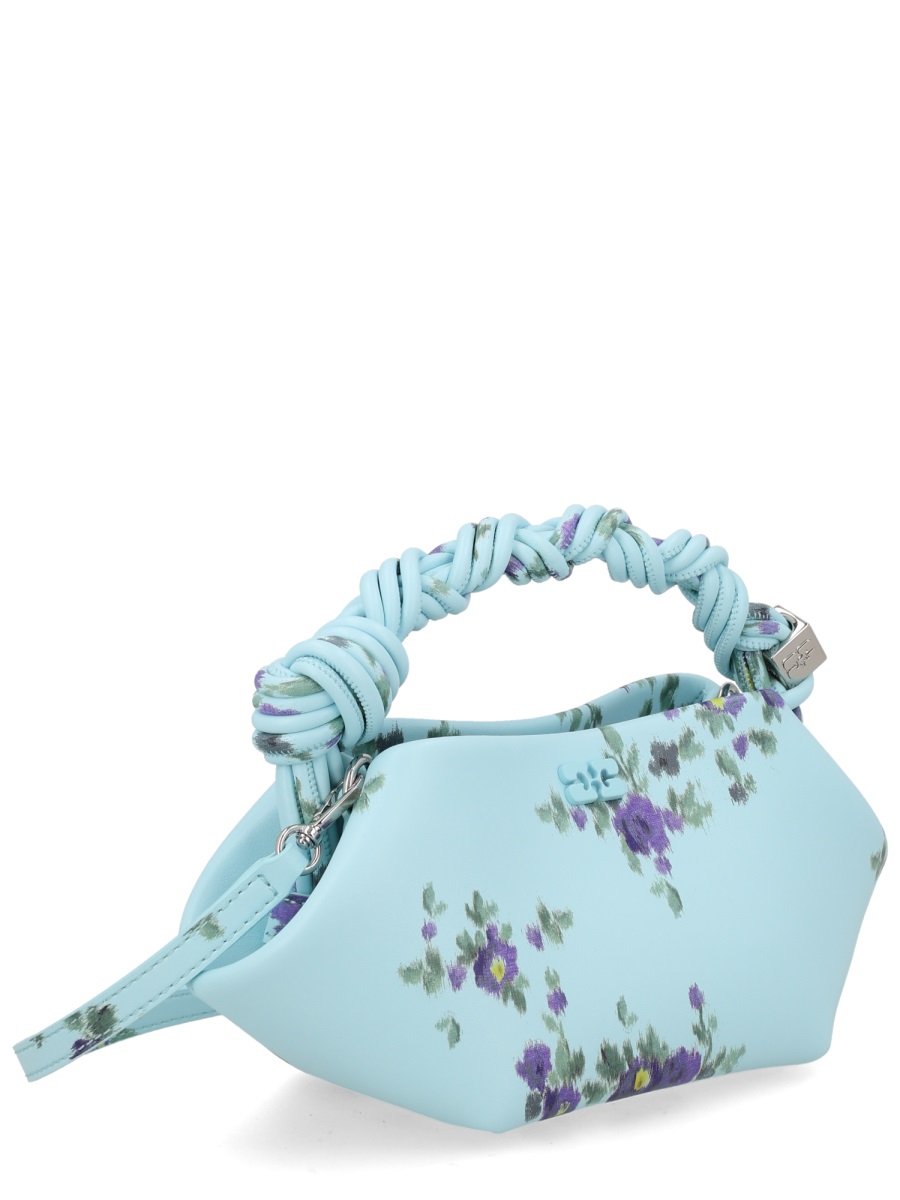 Ganni Mini Geometric Braided Handle Handbag Blauw