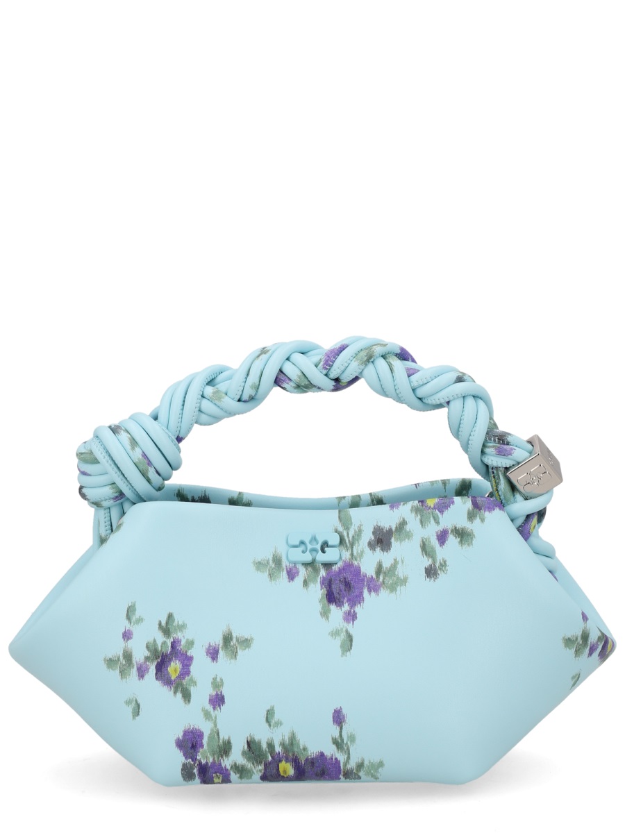 Ganni Mini Geometric Braided Handle Handbag Blauw