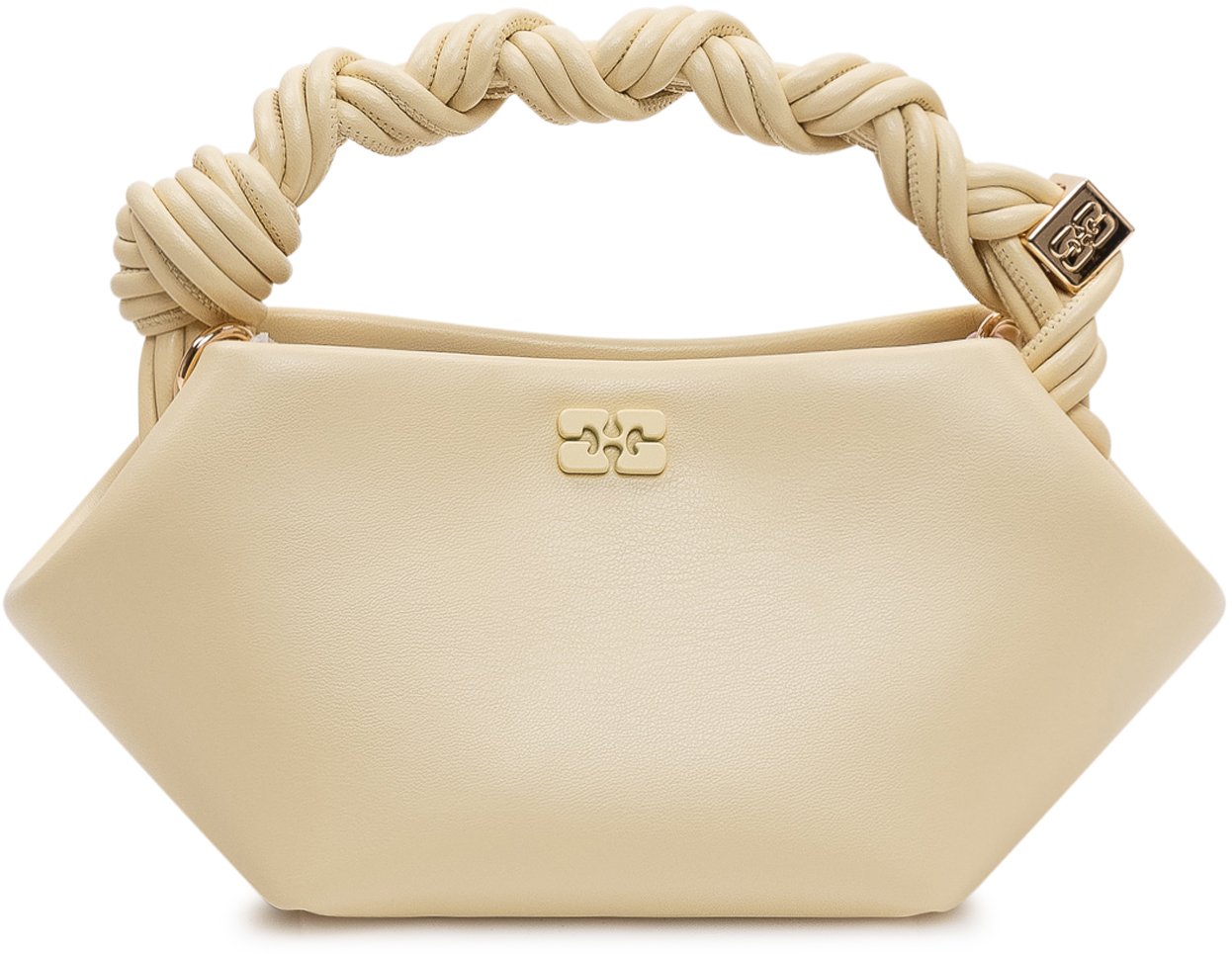 Ganni Bou Mini Bag con Manico Intrecciato Wit