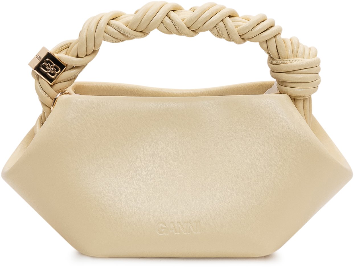 Ganni Bou Mini Bag con Manico Intrecciato Wit