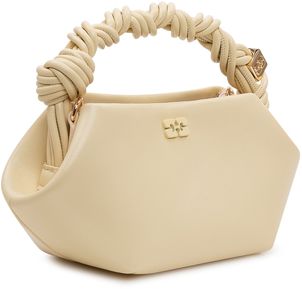 Ganni Bou Mini Bag con Manico Intrecciato Wit