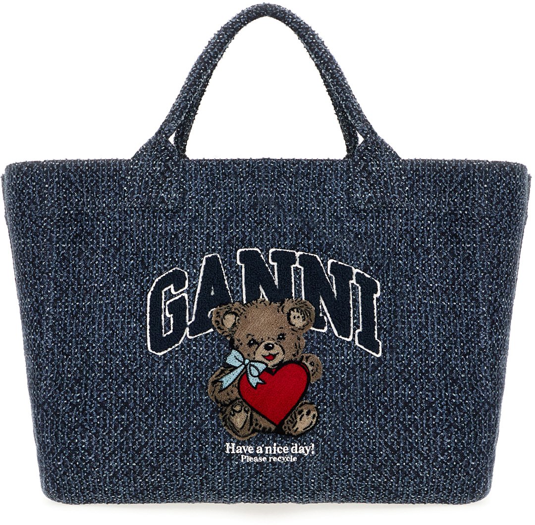 Ganni Denim medium shopping bag Divers