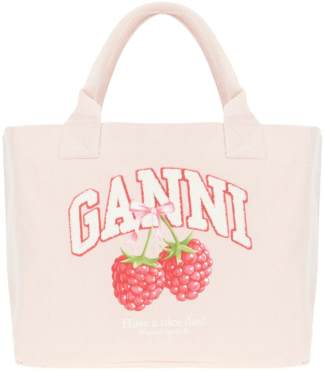 Ganni Pink canvas shopping bag Roze