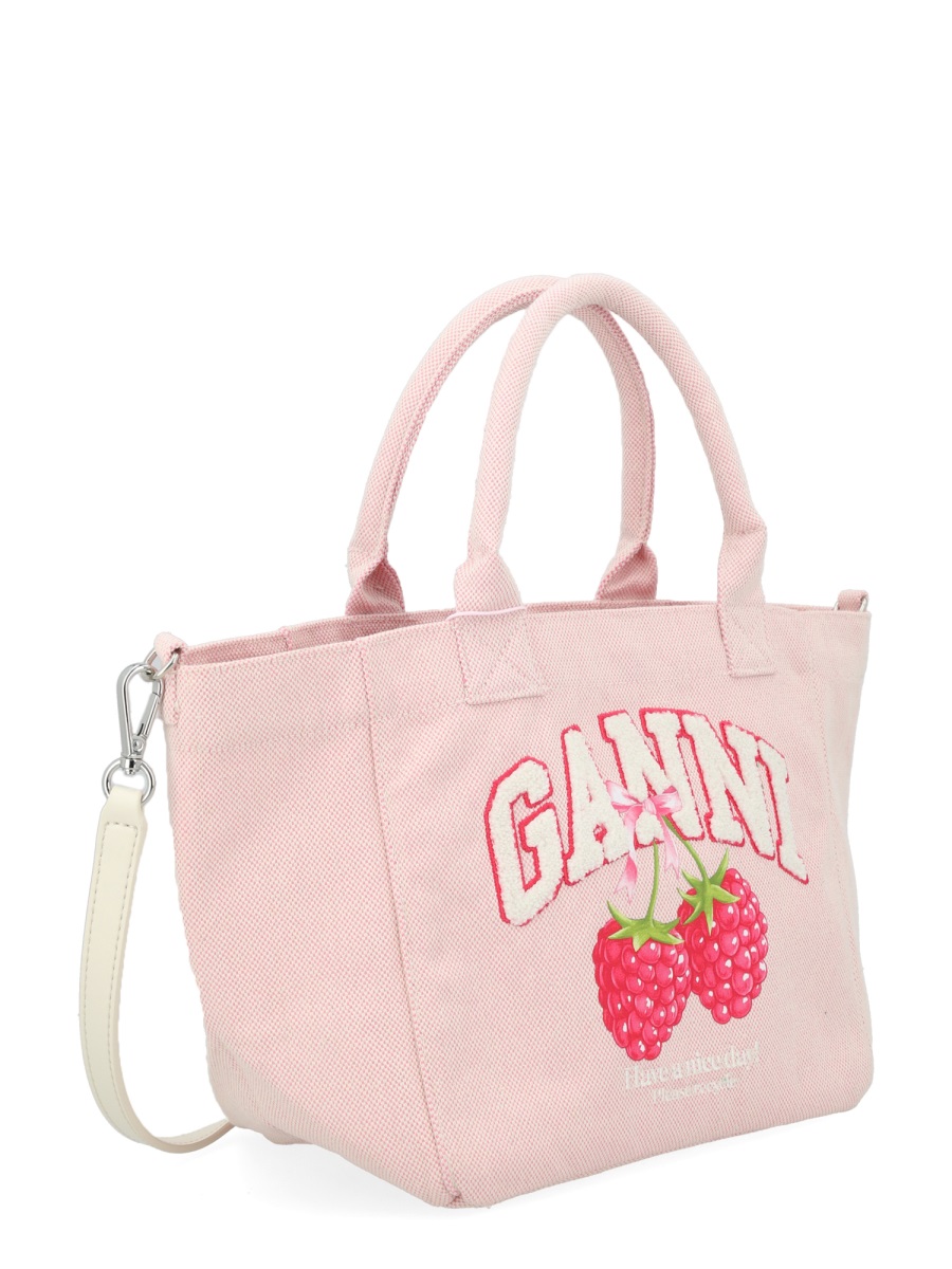 Ganni Pink Playful Raspberry Graphic Tote Bag Neutraal