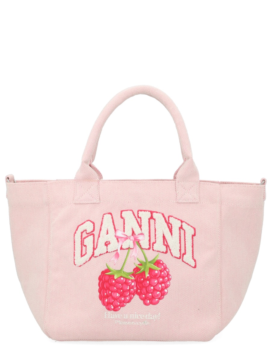 Ganni Pink Playful Raspberry Graphic Tote Bag Neutraal
