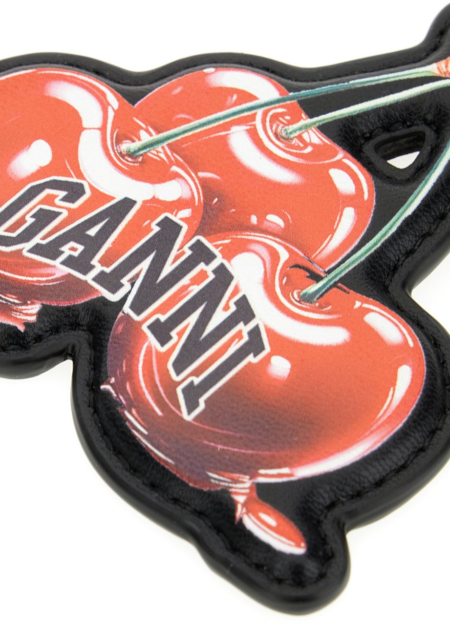 Ganni Ganni Multicolor leather and fabric key ring Divers