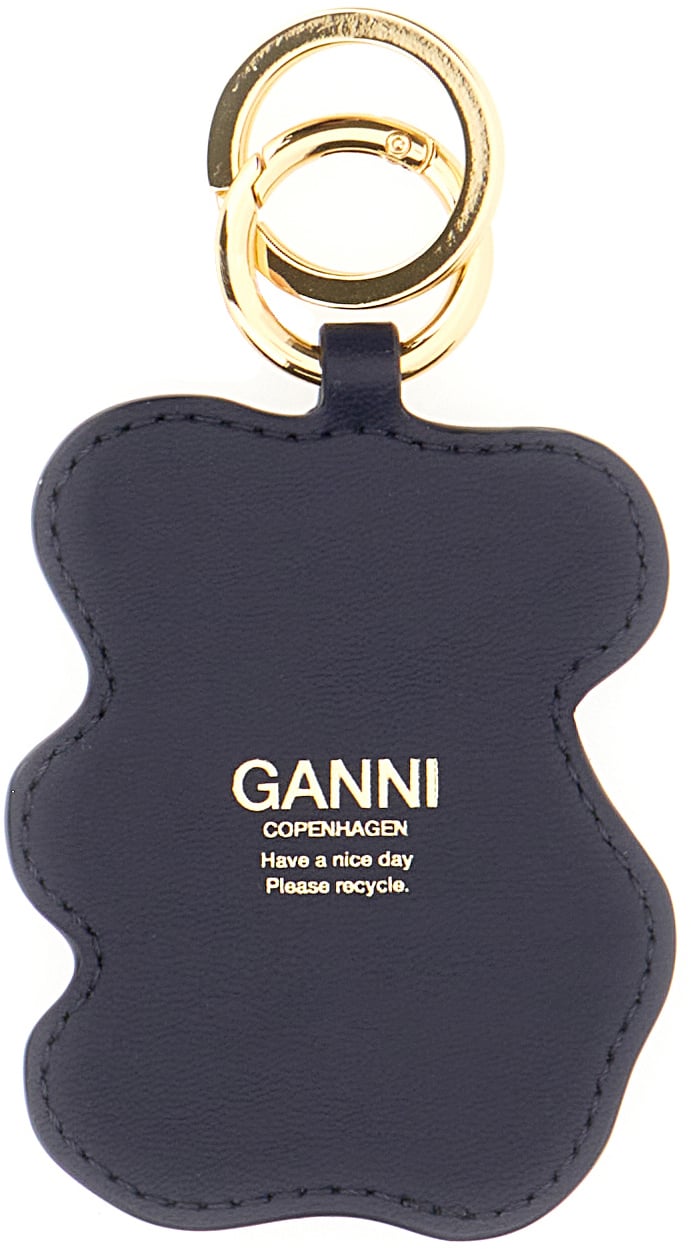 Ganni Ganni Multicolor leather and fabric key ring Divers