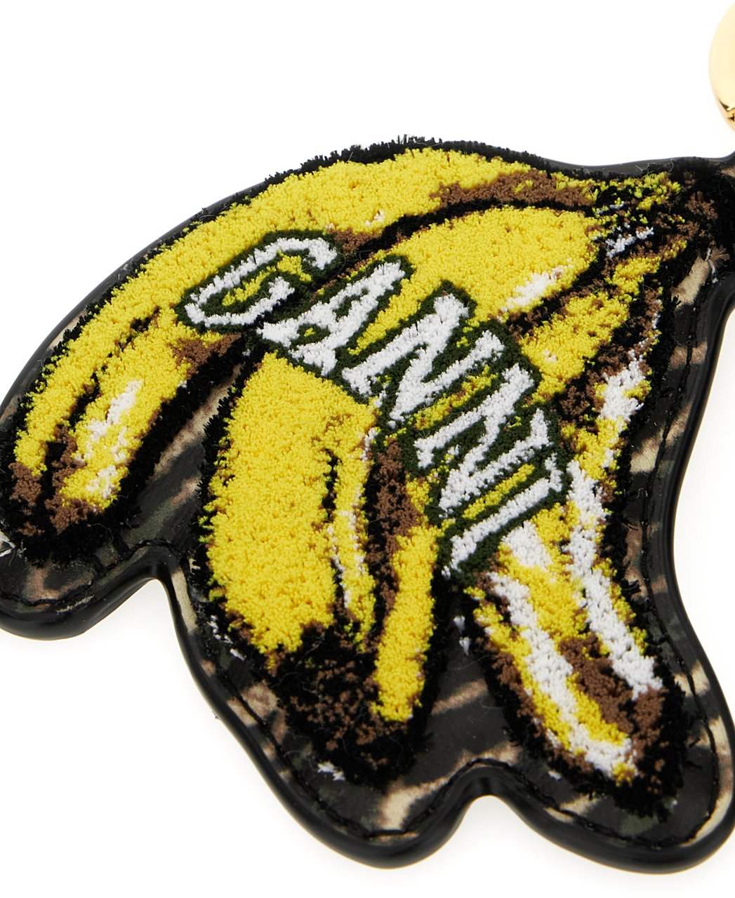 Ganni Ganni Multicolor leather and fabric key ring Divers