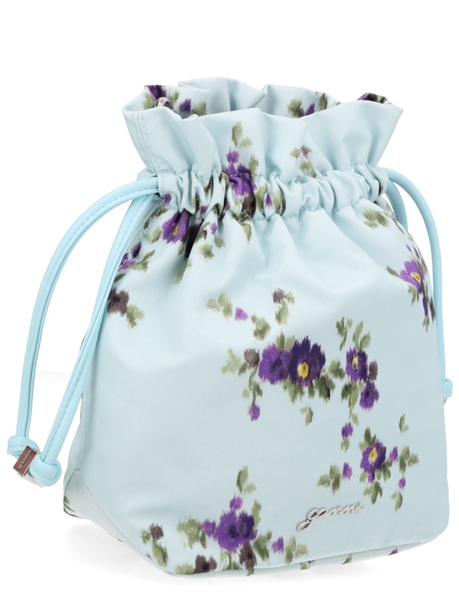 Ganni Light Blue Recycled Polyamide Backpack Blauw
