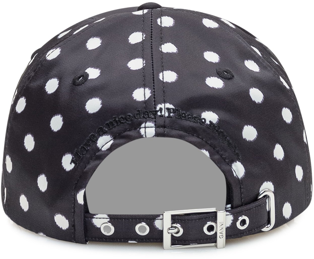 Ganni Printed Nylon Cap Zwart