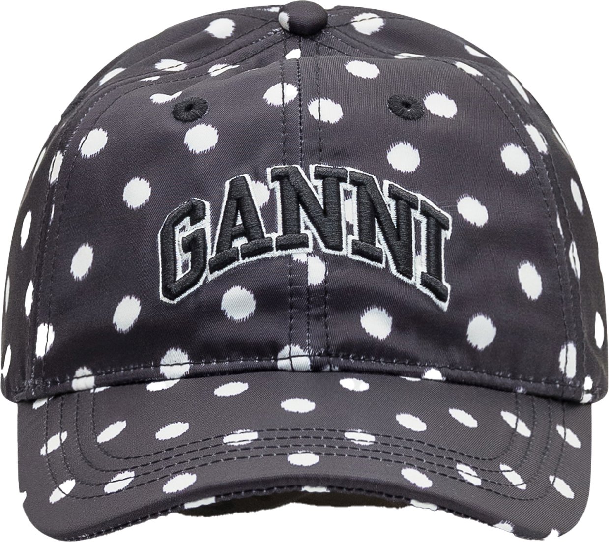 Ganni Printed Nylon Cap Zwart