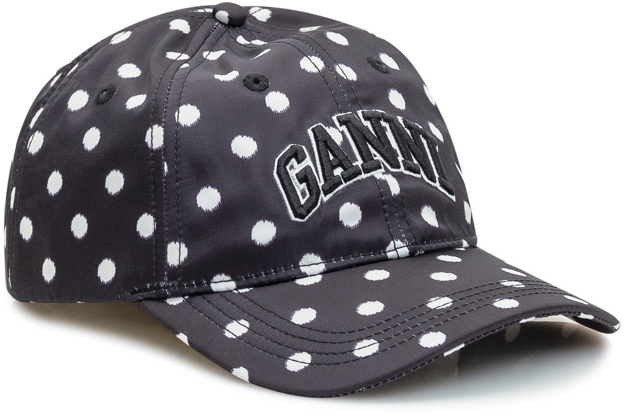 Ganni Printed Nylon Cap Zwart