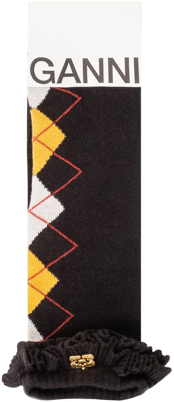 Ganni ARGYLE SOCKS Zwart