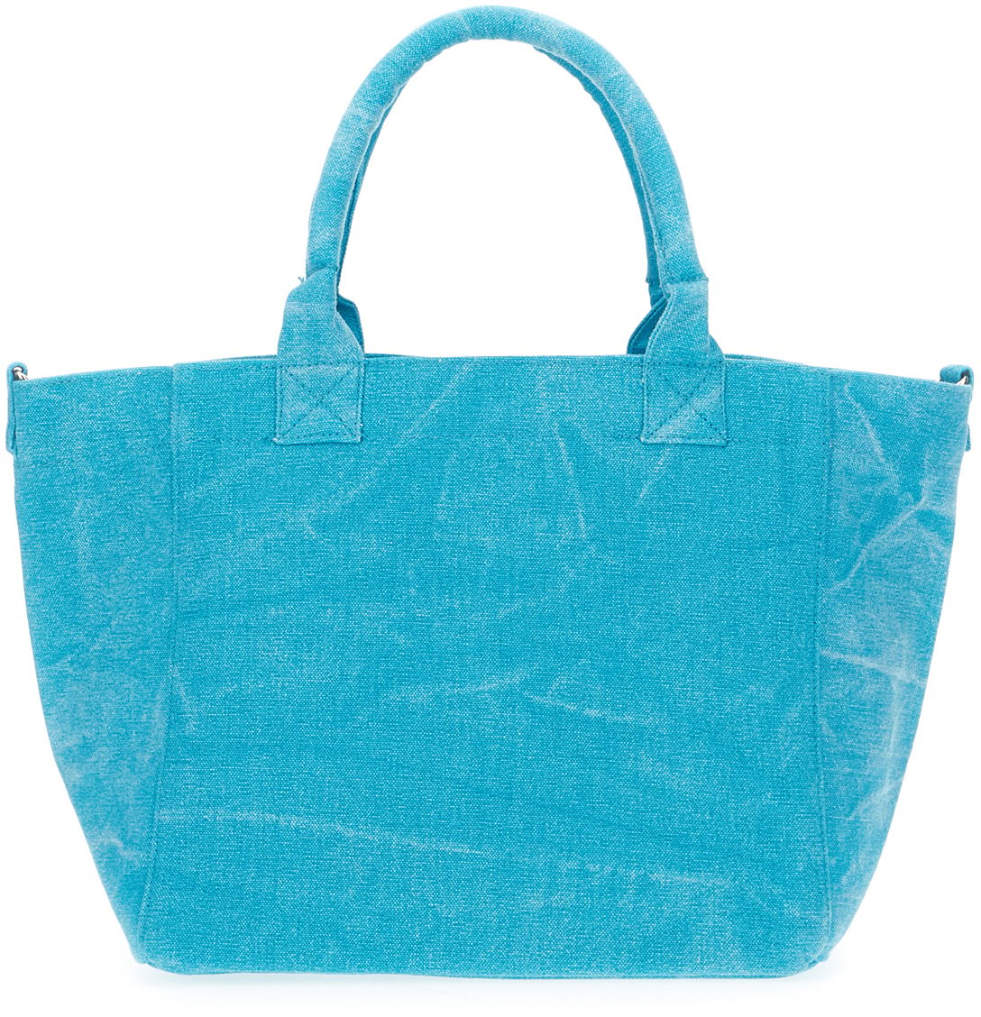 Ganni Turquoise canvas shopping bag Blauw