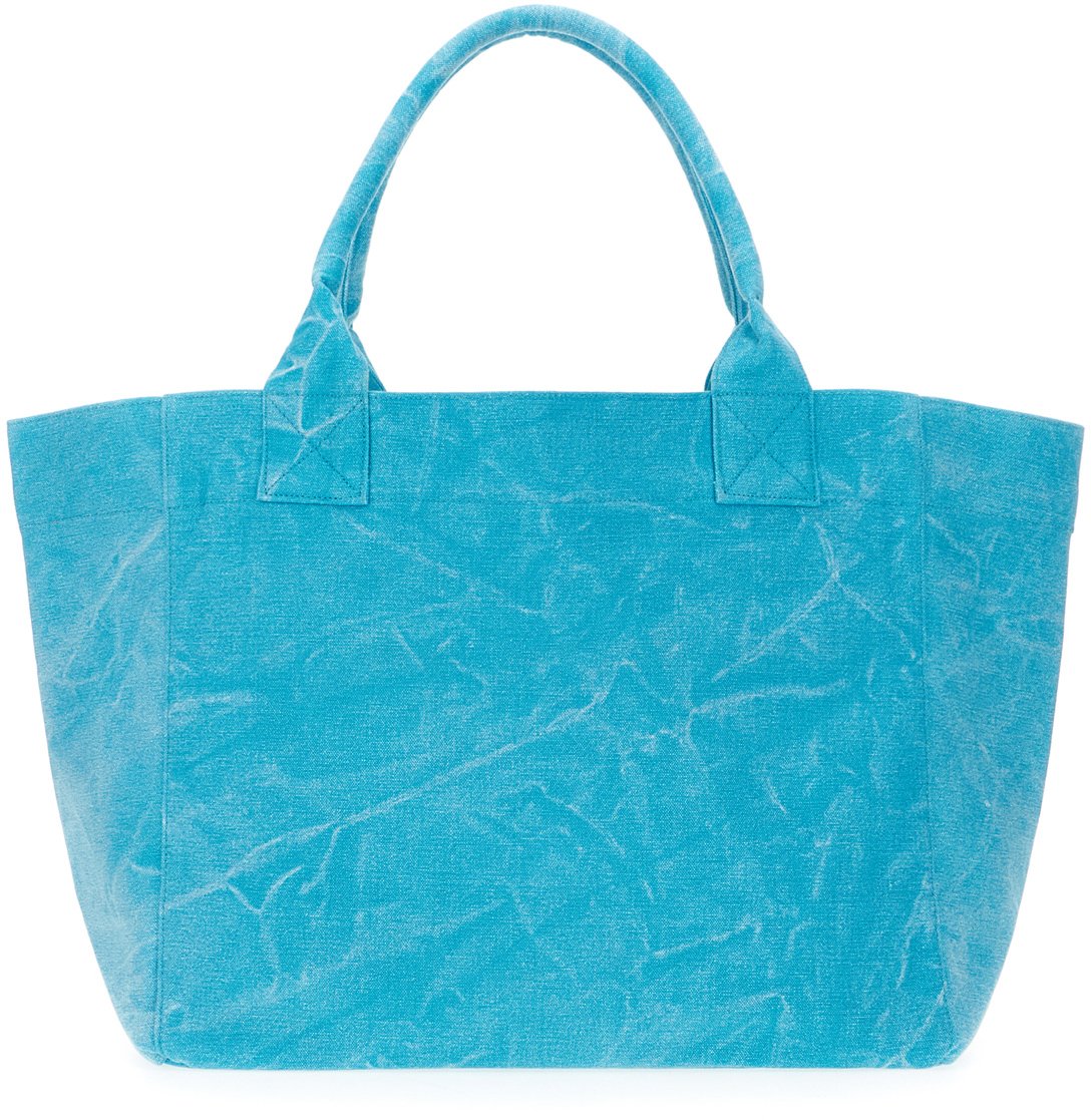 Ganni Turquoise canvas shopping bag Blauw
