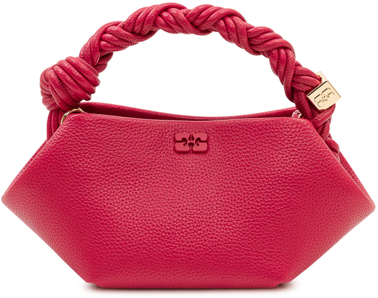 Ganni Borsa Bou Mini con Manico Intrecciato Roze