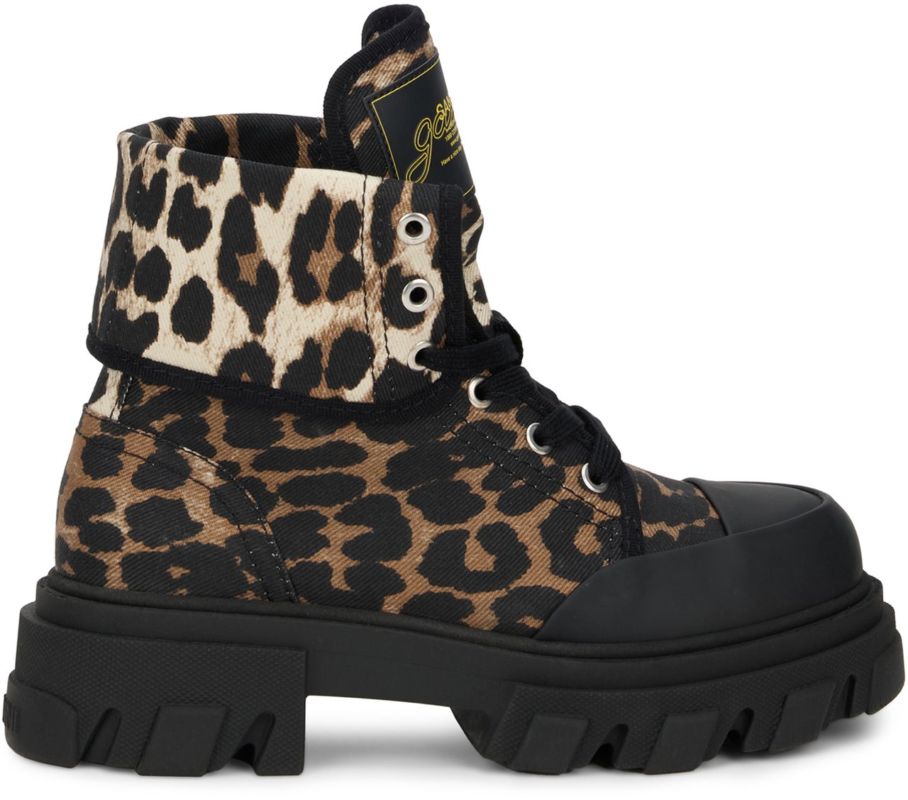 Ganni Leopard Print Ankle Boot with Sturdy Sole Dierenprint