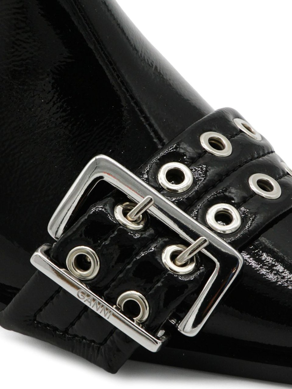 Ganni Buckle Low Boot Nero Zwart