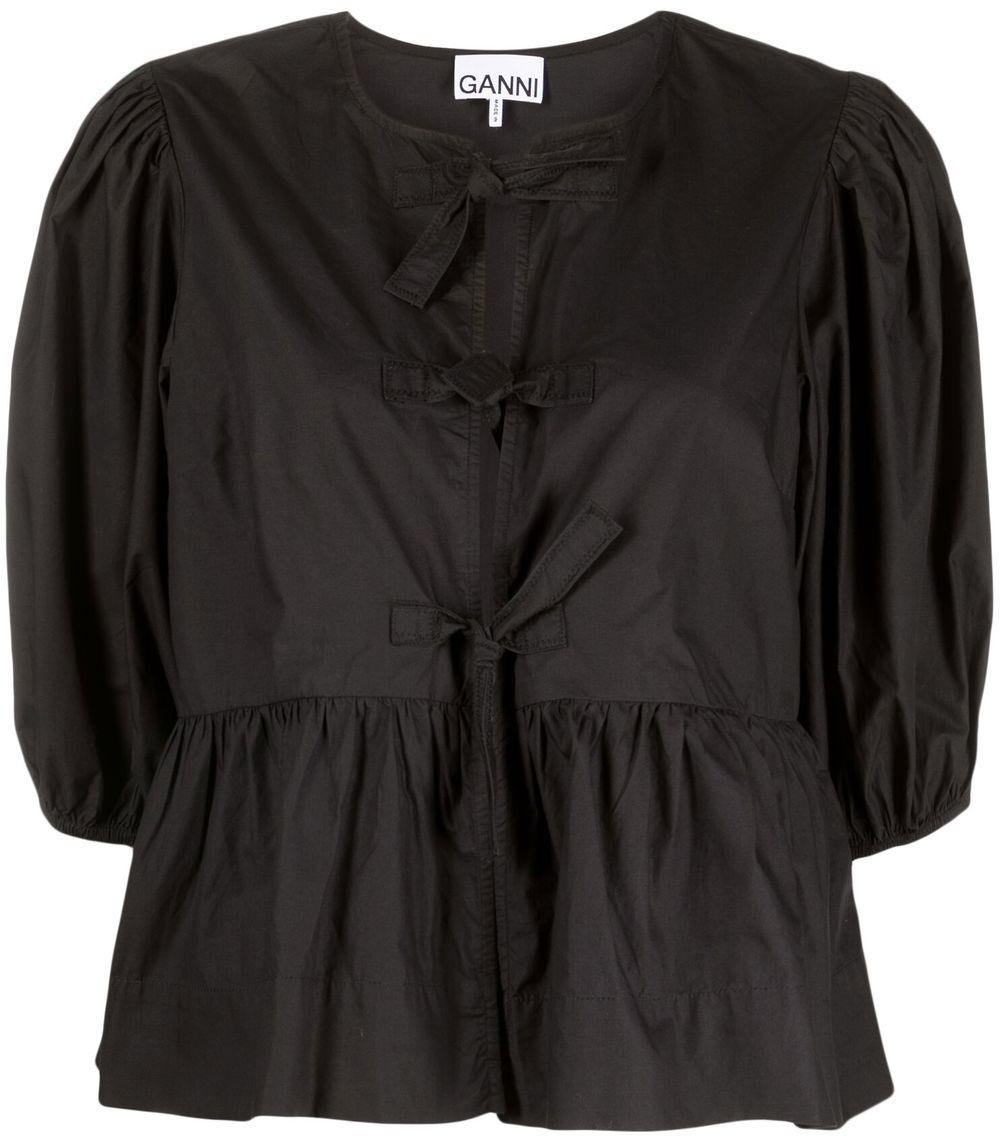 Ganni Top Nero Zwart