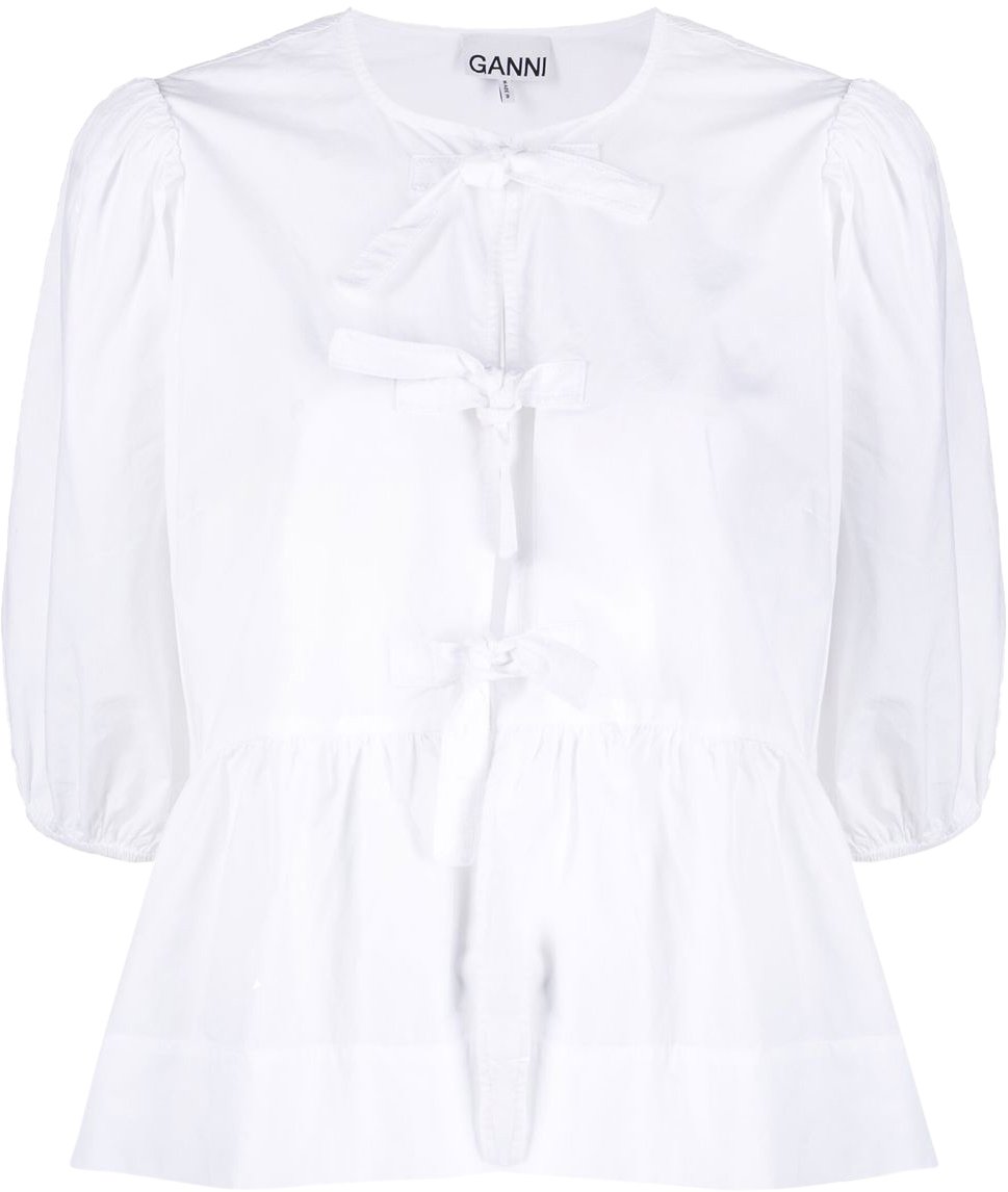 Ganni Top White Wit