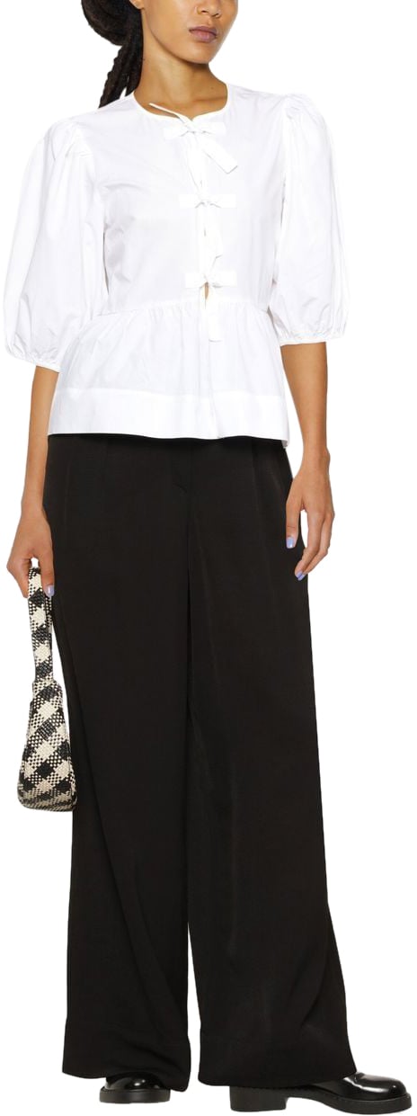 Ganni Top White Wit