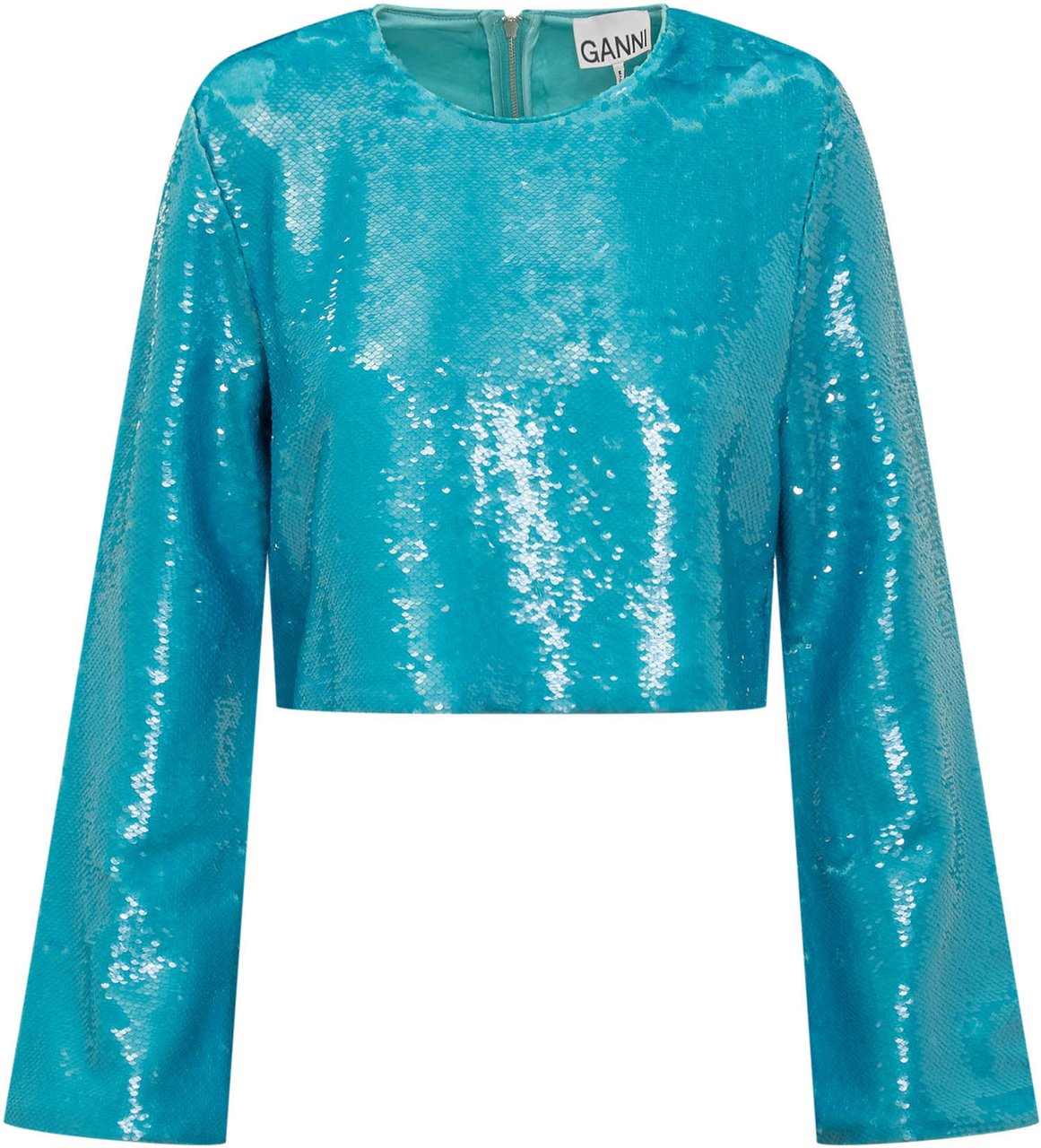 Ganni Blusa in Paillettes Blauw