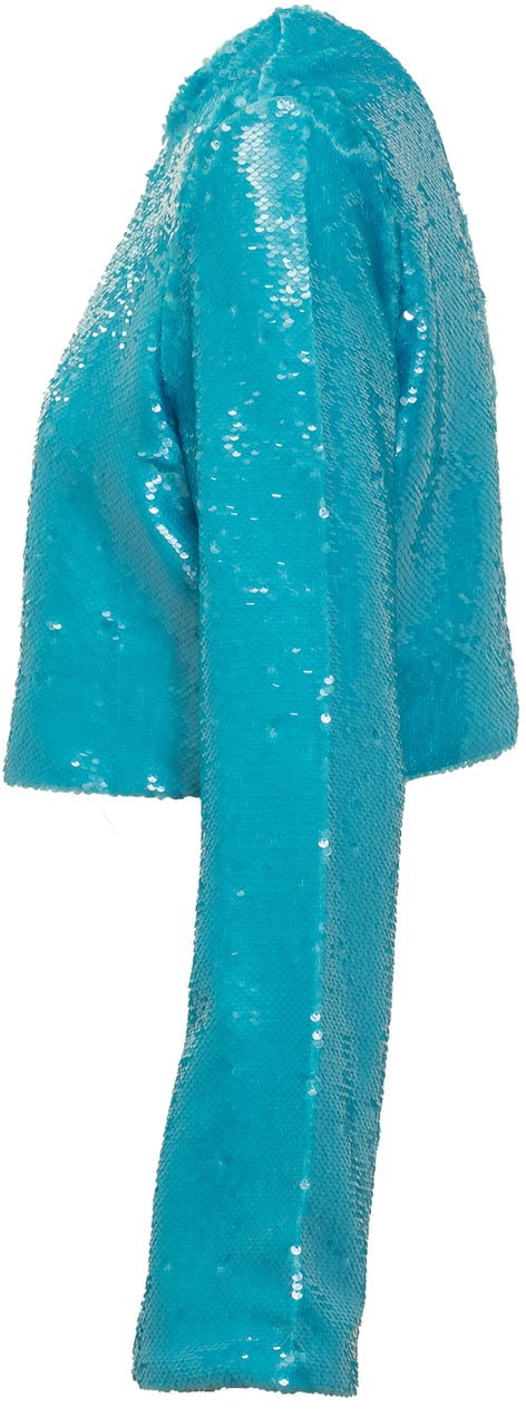 Ganni Blusa in Paillettes Blauw