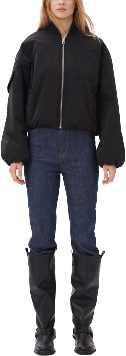 Ganni Coats Black Zwart