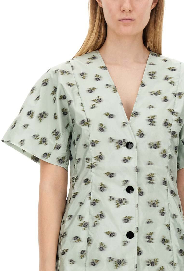 Ganni Mini Dress Groen