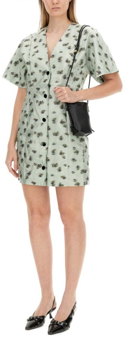 Ganni Mini Dress Groen