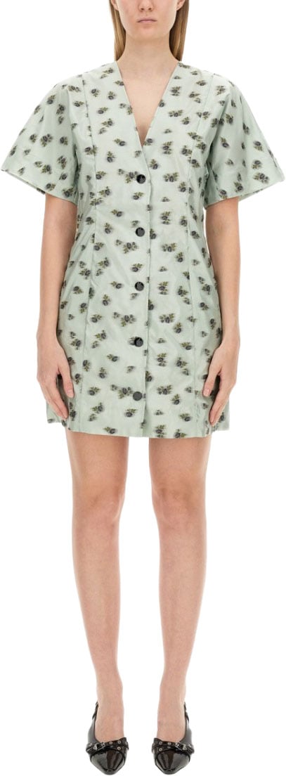 Ganni Mini Dress Groen