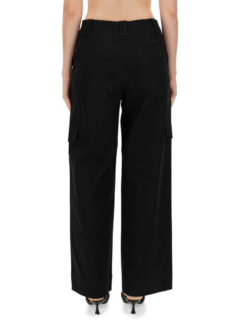 Ganni Herringbone Pants Zwart