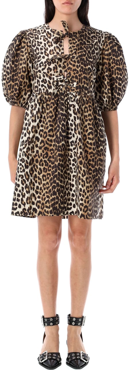 Ganni Leo Mini Dress Marrone Bruin