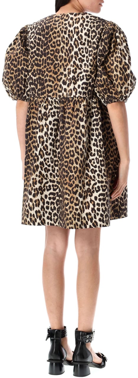 Ganni Leopard tie string mini dress Dierenprint