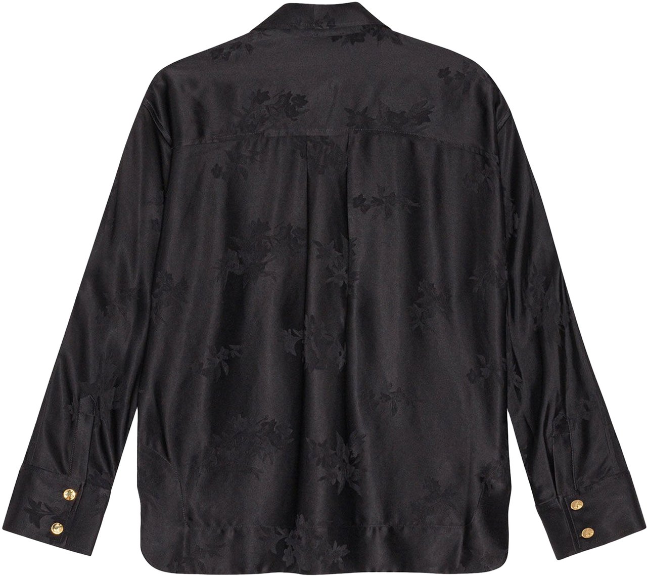 Ganni Fluid Satin Jacquard Black Zwart