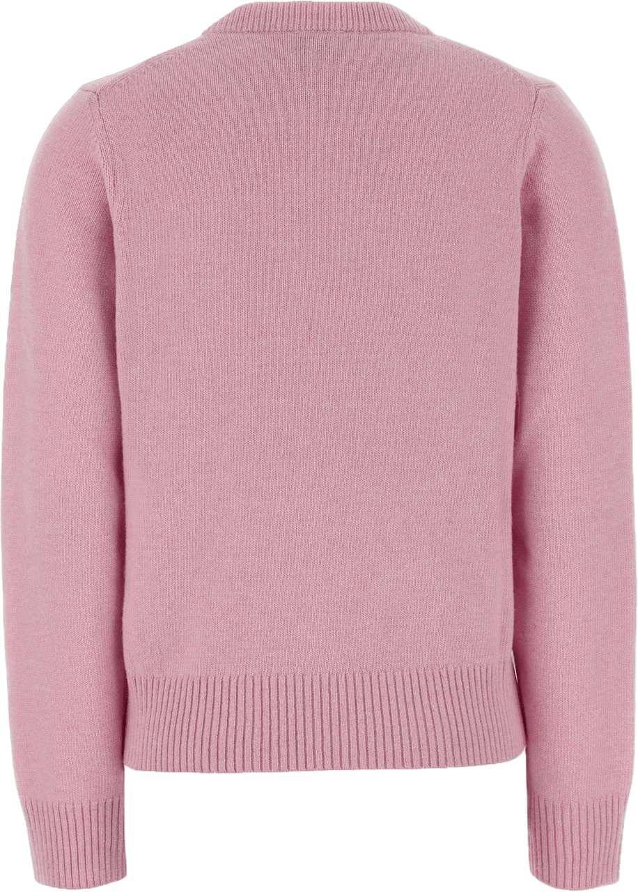 Ganni CRAB GRAPHIC WOOL CREWNECK Roze