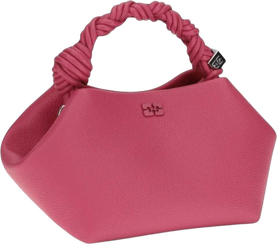 Ganni GRAINED BOU BAG SMALL Roze