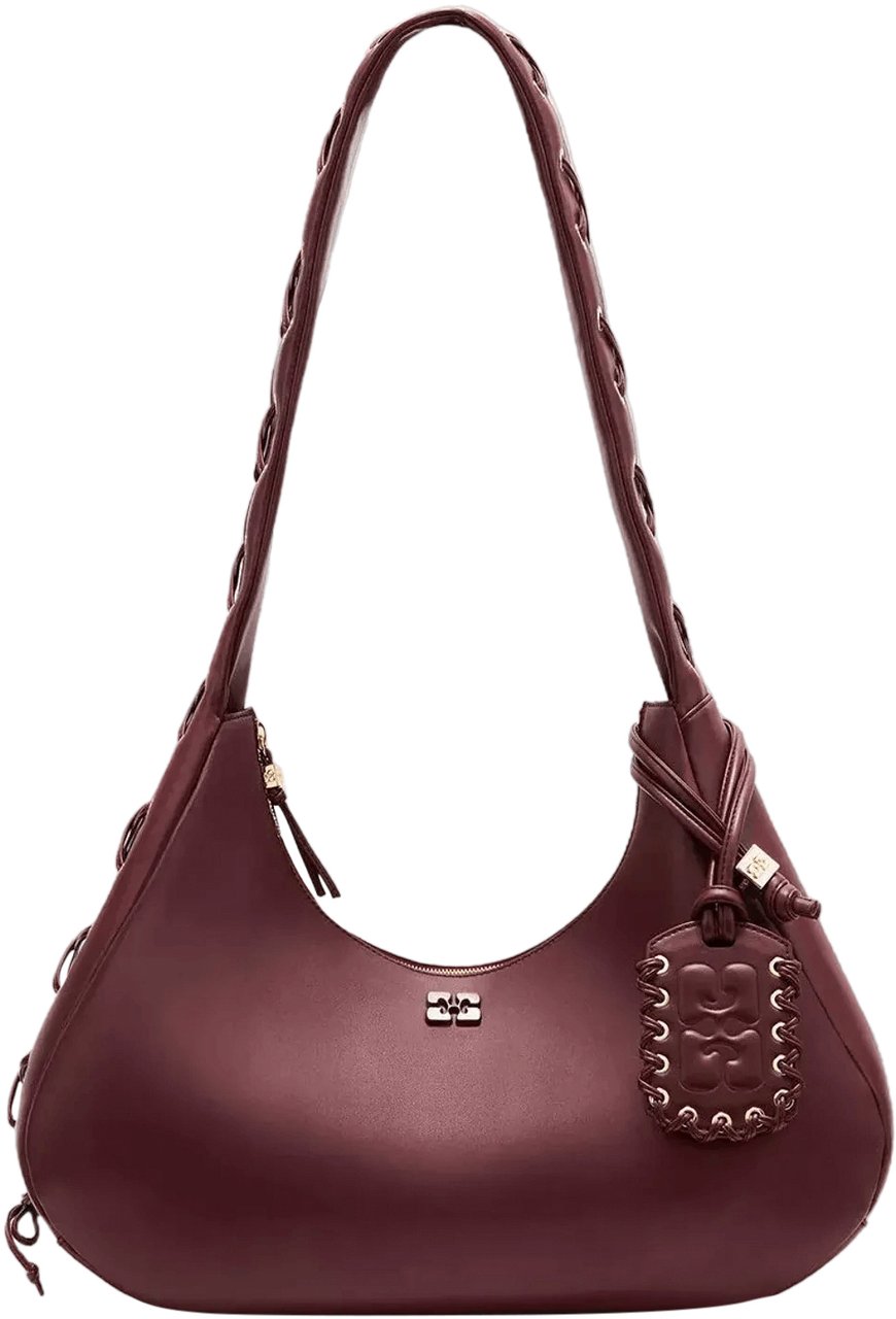 Ganni Hobo Medium veters bordeauxrood Maroon